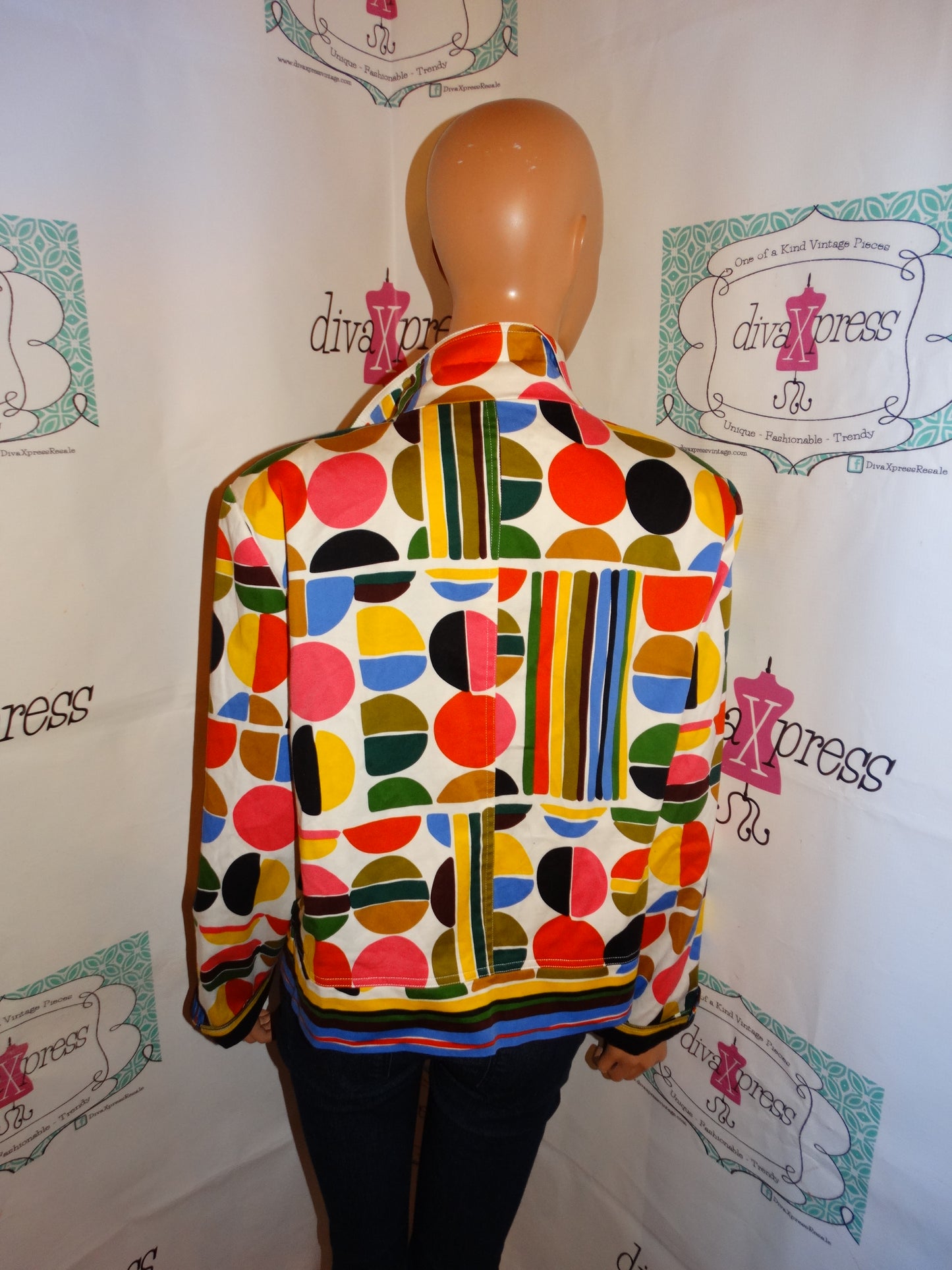 Vintage Patrick Christoper Tan Colorful Jacket Size XL