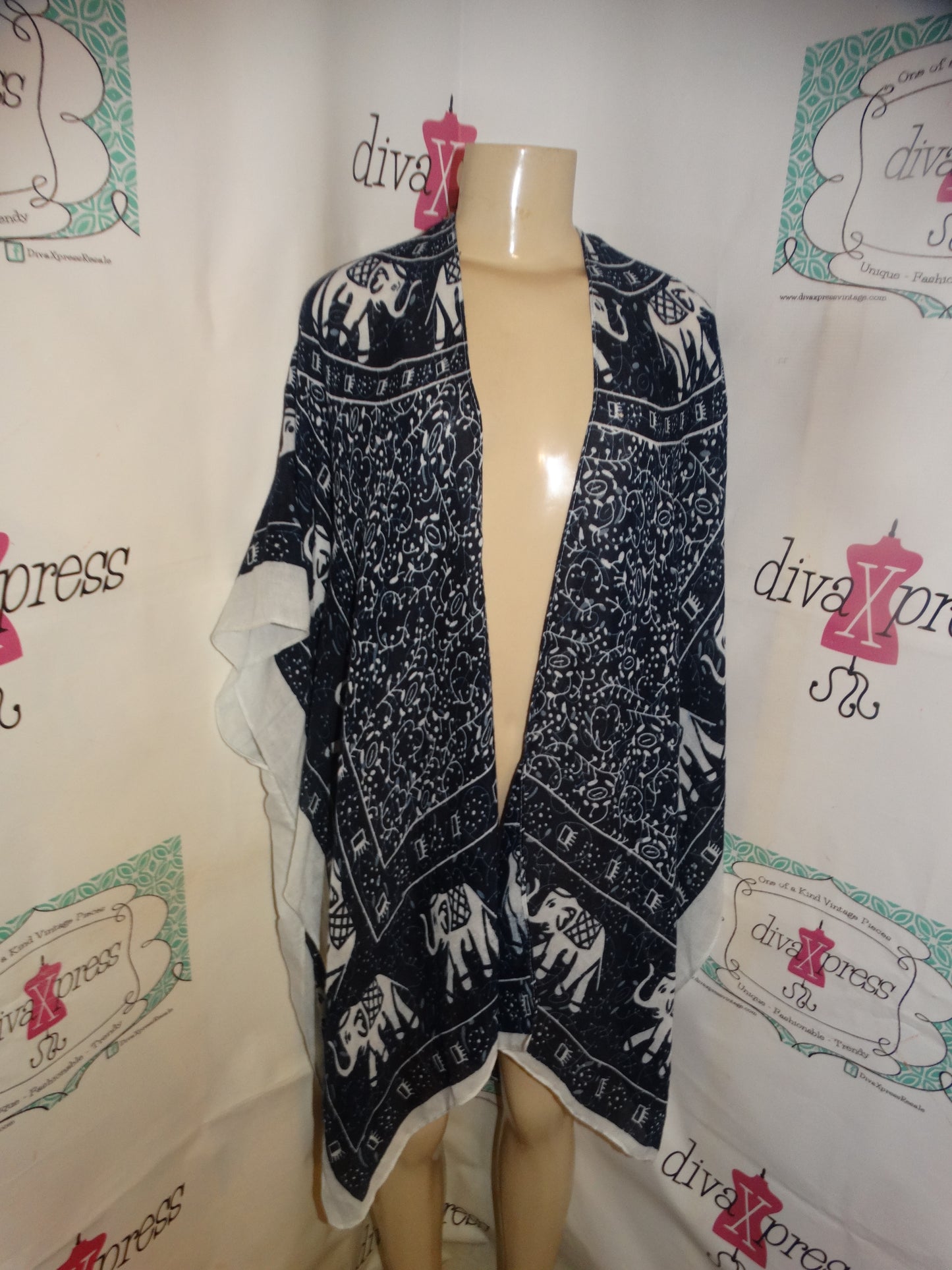 Women Heart Blue Elephant Throw Size  XL