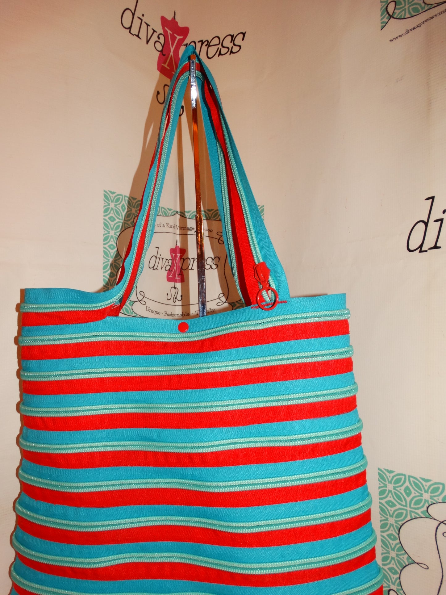 Vintage ZipIt Pink/Green Zip It Purse XL