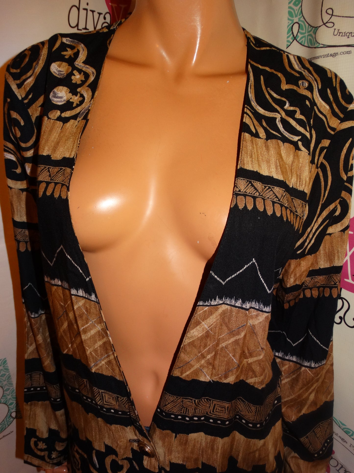 Vintage Michele Leslie Black/Tan Blazer Size 1x