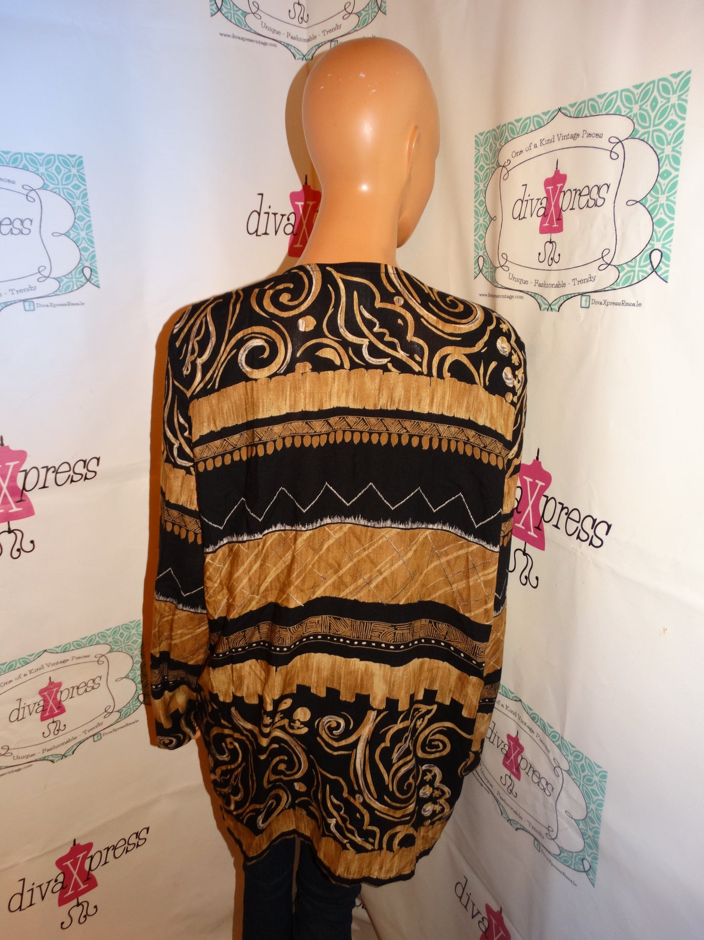 Vintage Michele Leslie Black/Tan Blazer Size 1x