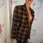 Vintage Sag Habour Blue/Yellow Plaid Blazer Size XL