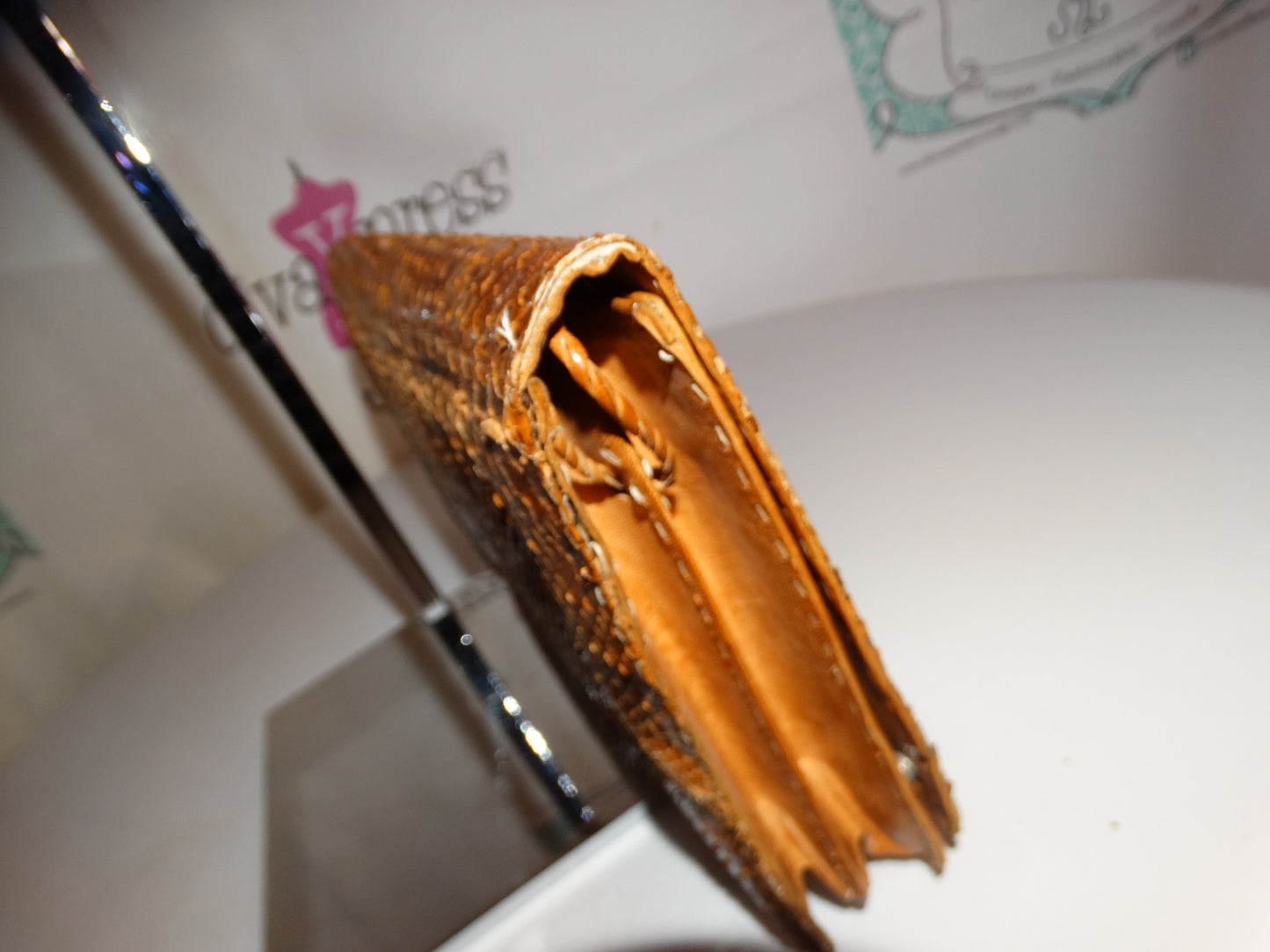 Vintage Snake Skin Medium Clutch