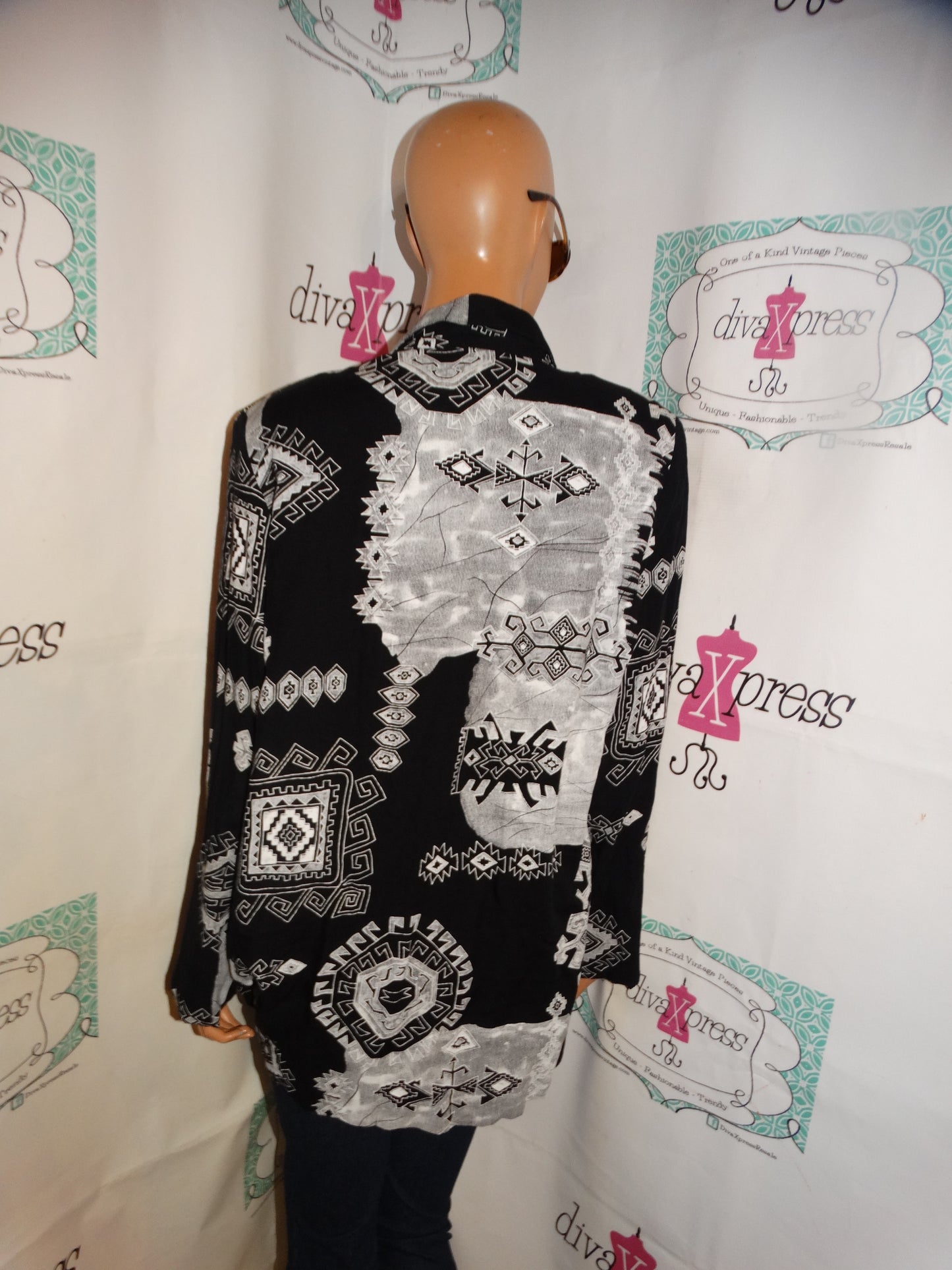 Vintage Kennigston Square Black/White Blazer Size L