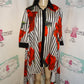 Why Dresses Black/White Red Rose Hi low  Dress/Top  Size XL