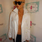 Zara Basic White Leather Jacket Size S