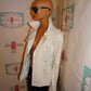 Zara Basic White Leather Jacket Size S