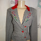Vintage Sabino Black/Whte Red Blazer M