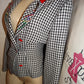 Vintage Sabino Black/Whte Red Blazer M