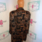 Vintage Kennington Square Black Floral Blazer 3x