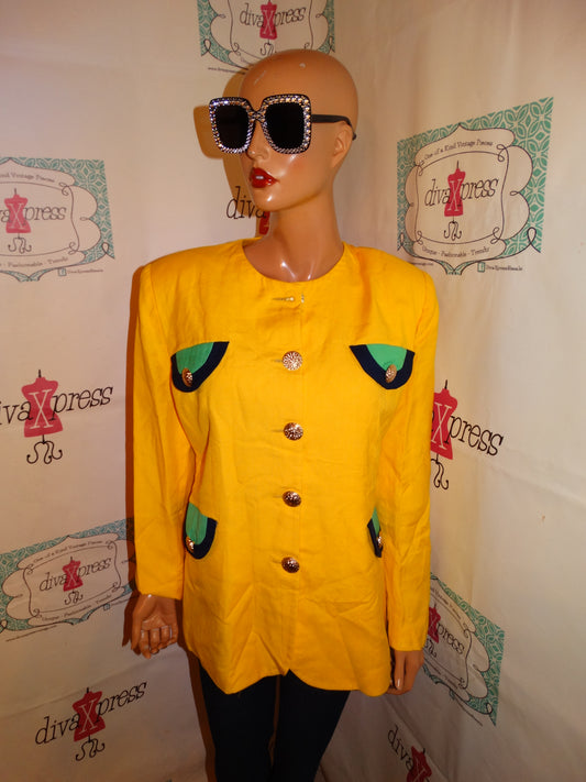 Vintage Yellow/Blue/Green Blazer Size L