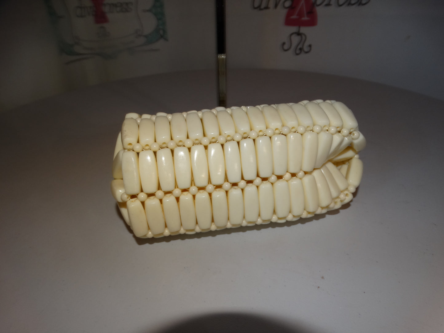 Vitnage Cream Beaded Small Purse SIze S