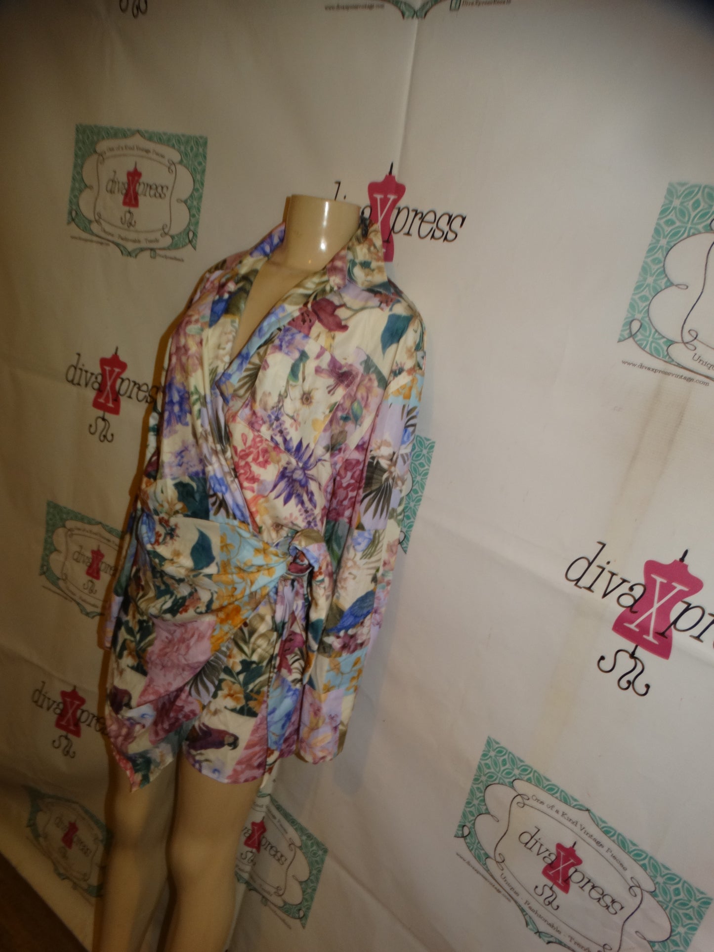 Cream Floral Dress Size L