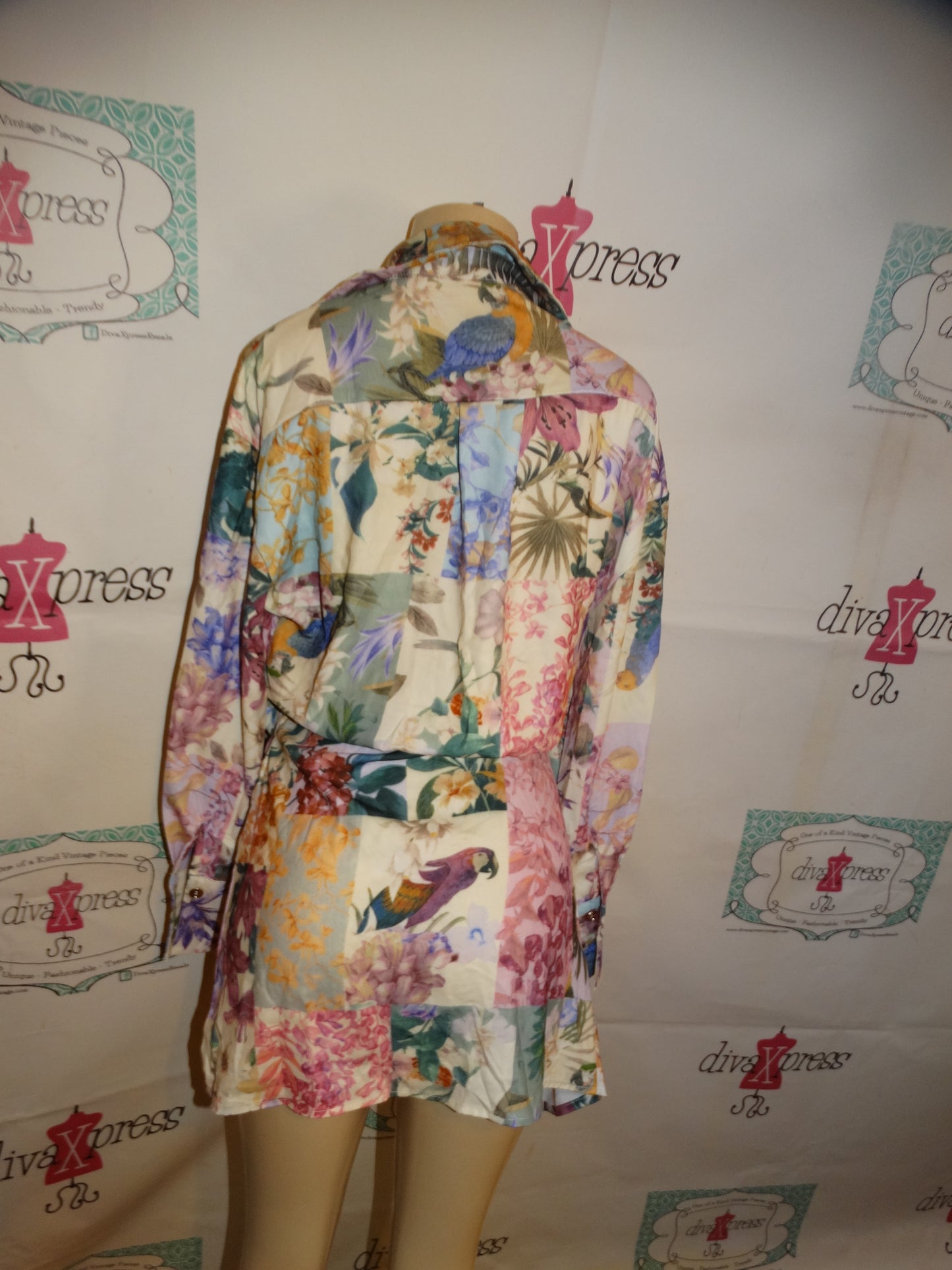 Cream Floral Dress Size L