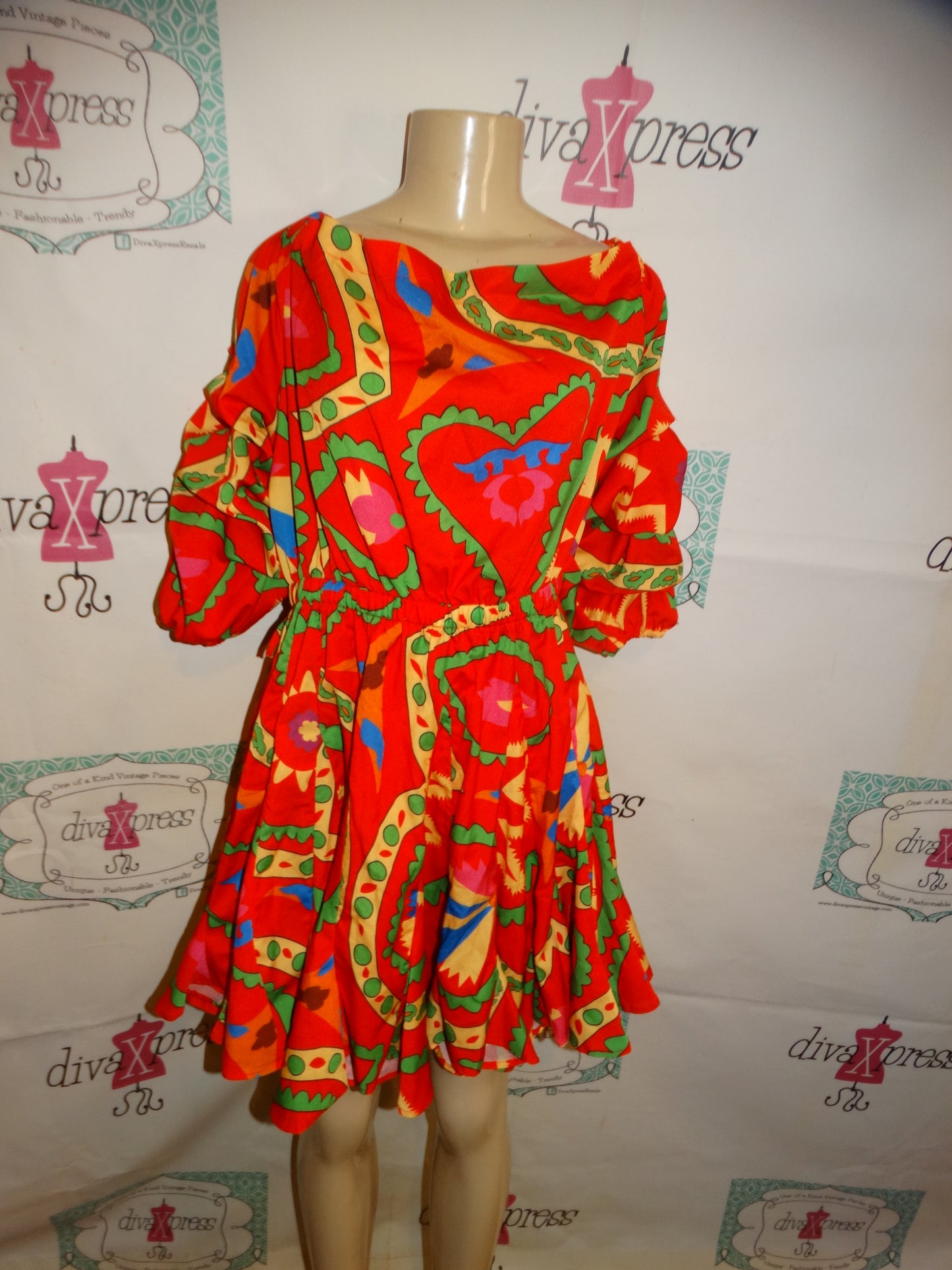 LAtiste Orange Colorful Dress with Tie Size 1x