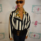 Vintage Black/White Gold Chain Jacket Size M