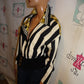 Vintage Black/White Gold Chain Jacket Size M