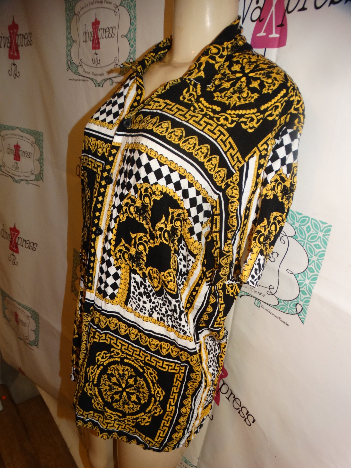 PaSun Black/White Gold Top Size M