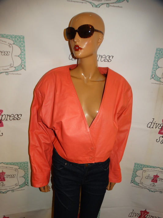 Vintage Rinizi Coral Leather Jacket Size L