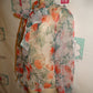 White Sheer Floral Top Size M