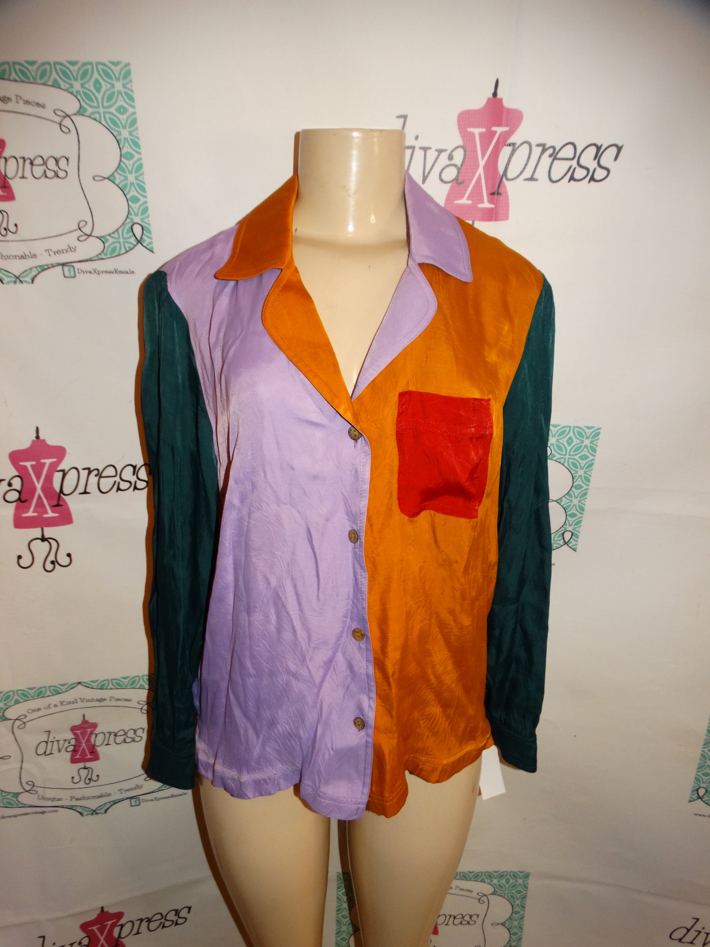 Farm Colorful Colorblock Top size M