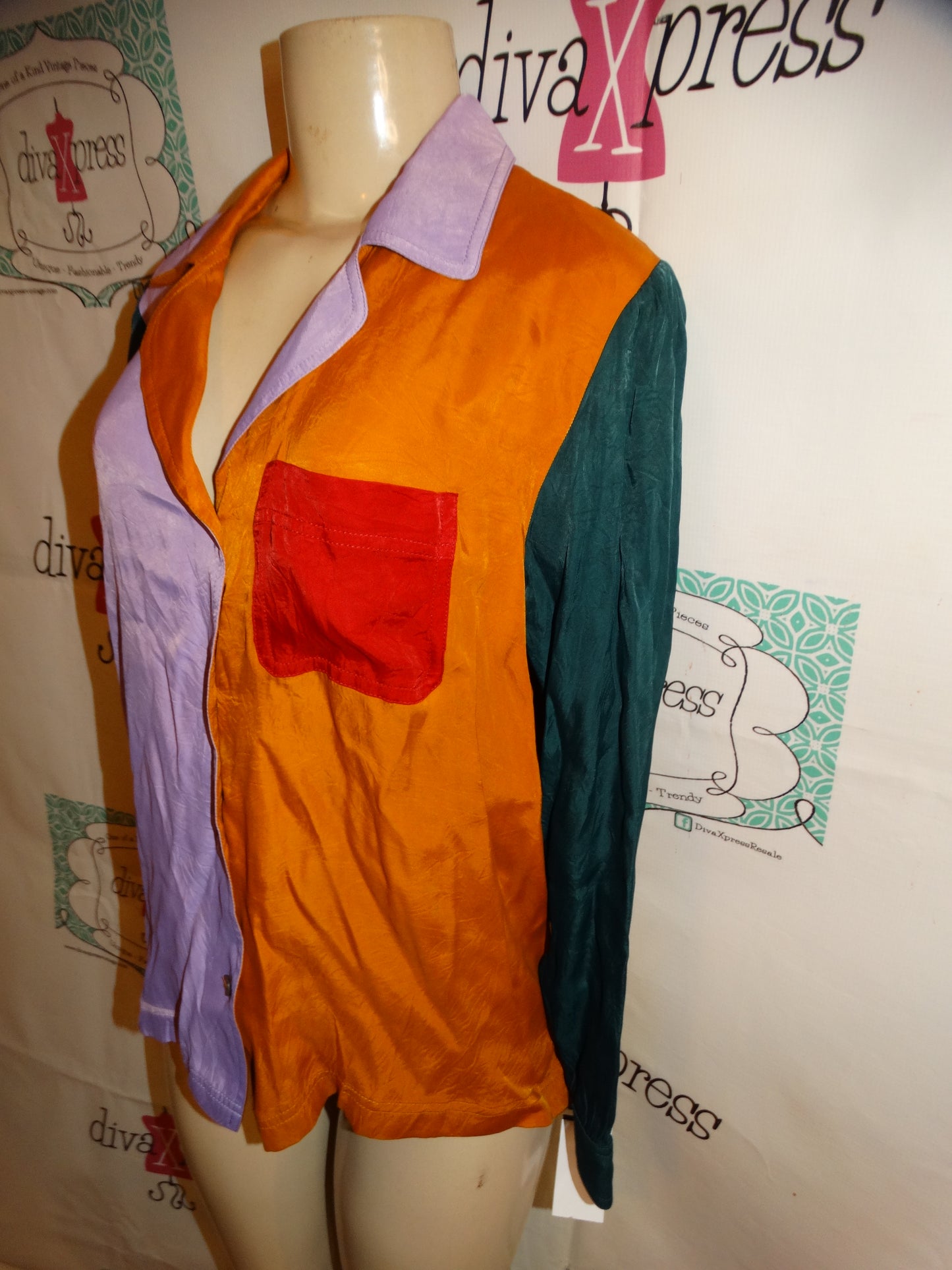 Farm Colorful Colorblock Top size M