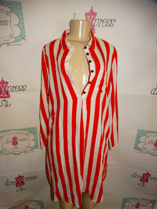 YSYM Red/White Stripe Dress Size XL