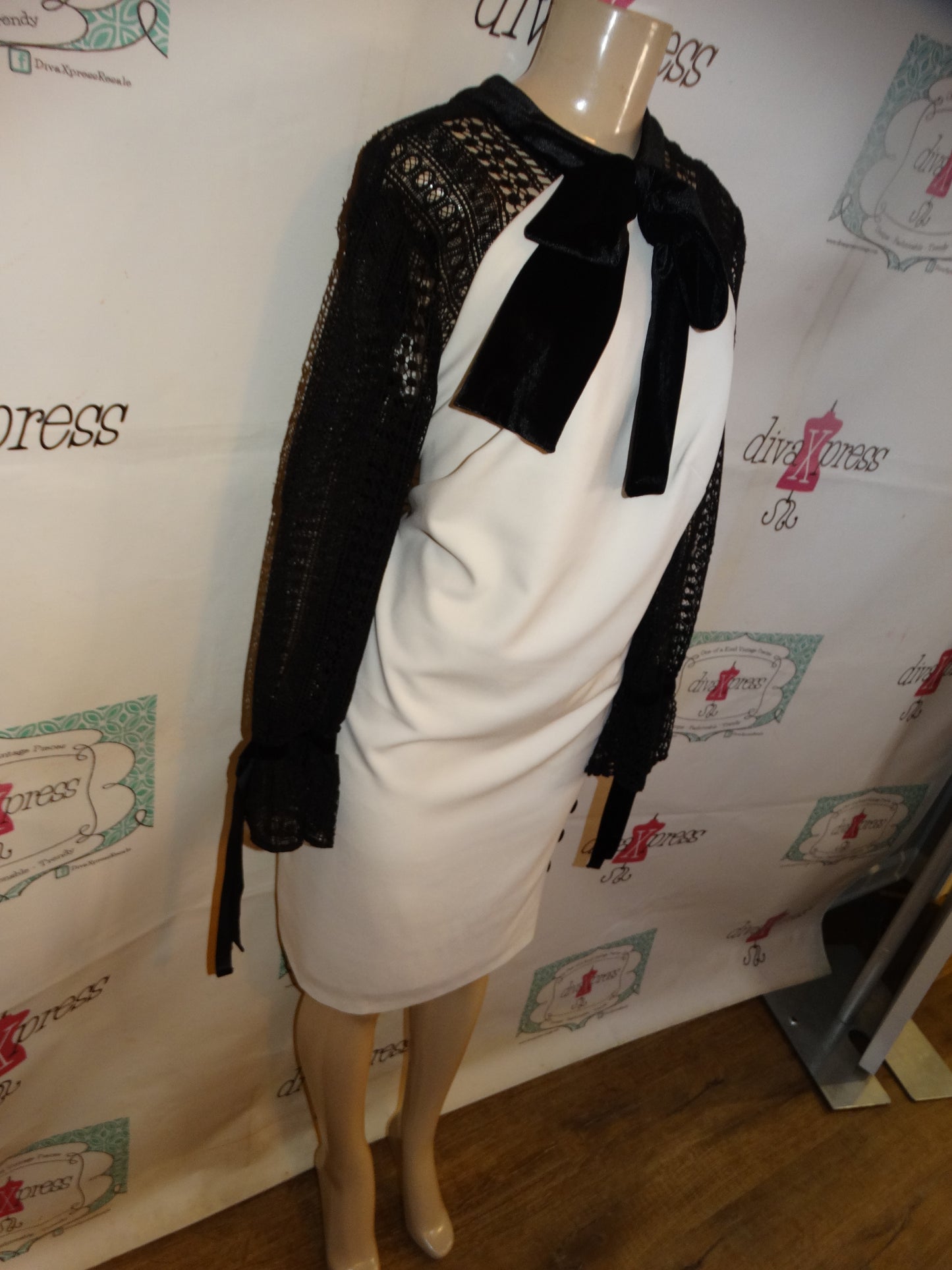 Elouquii White/Black Dress Size 1x NWT