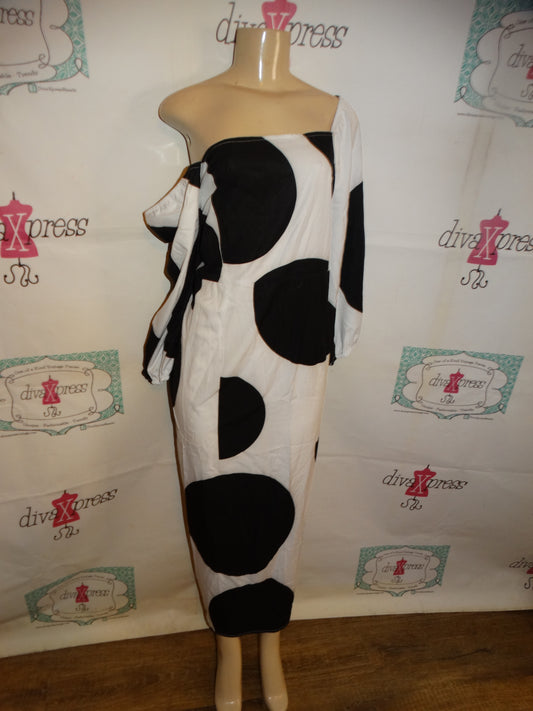 Black/White Polka Dot Dress Size 1x