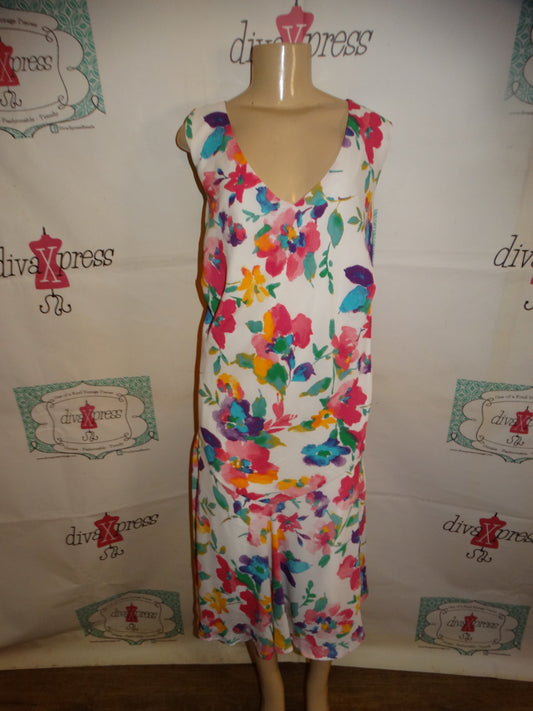 Jessica London White Floral Dress Size 2x