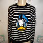 Disney Donal Duck Black/White Sweater Size L