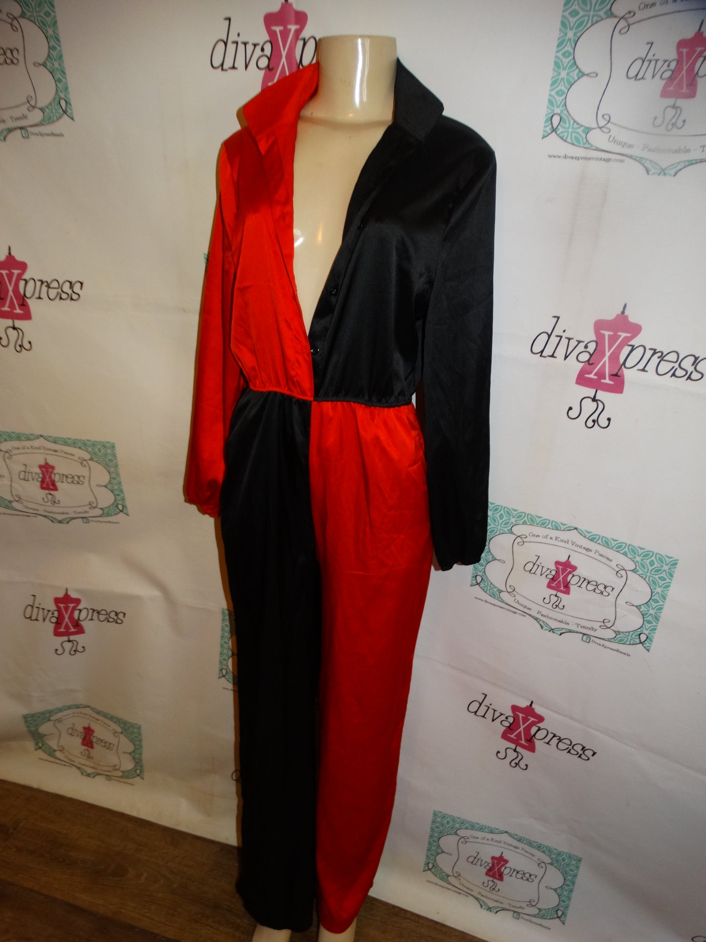 Black/Red Half Romper Size M