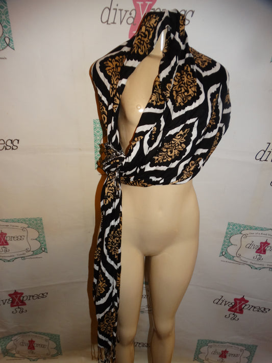 Black/White Tan XL Scarf