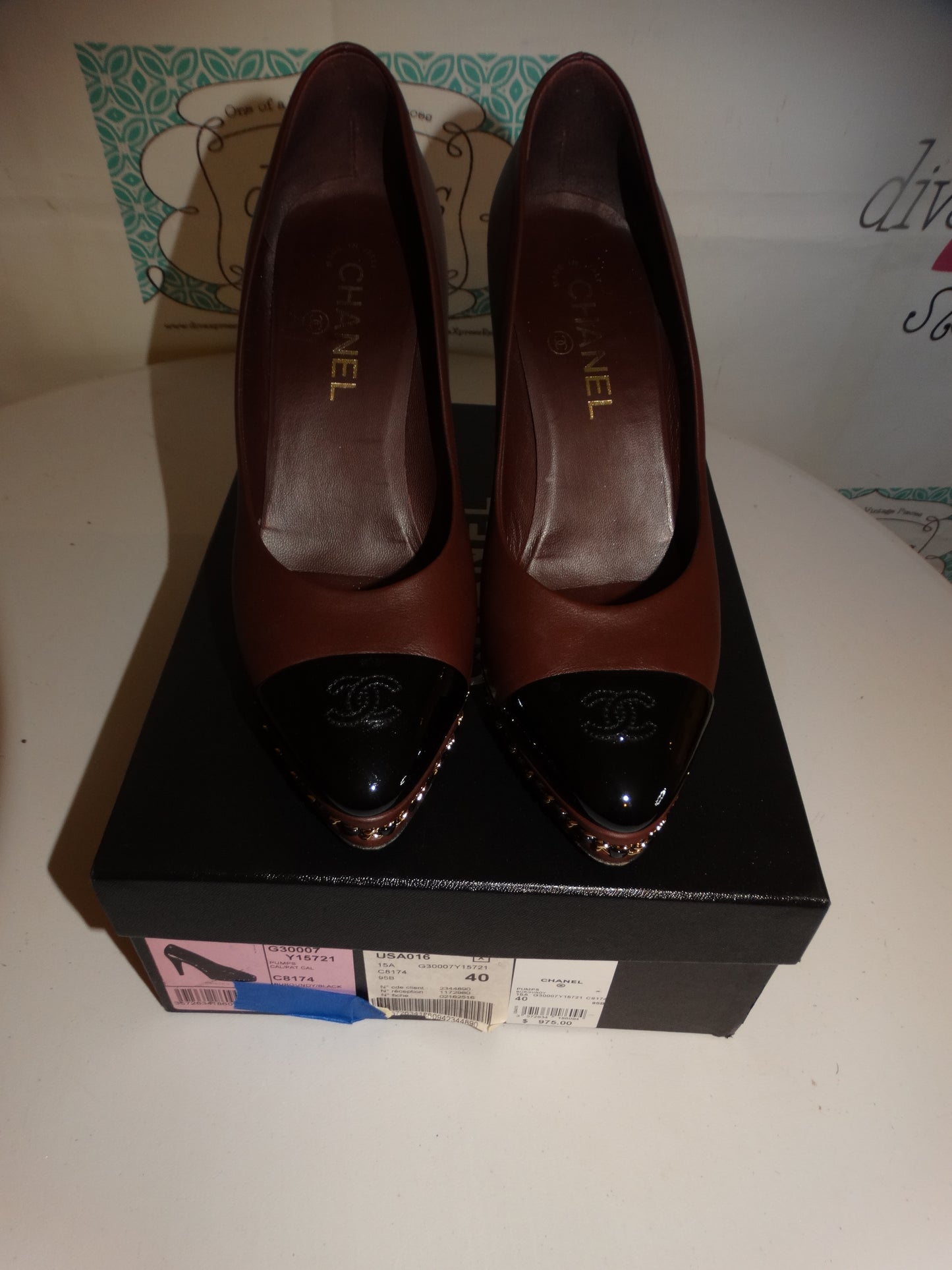 Authentic Chanel Burgundy Pumps Size 40  With Box