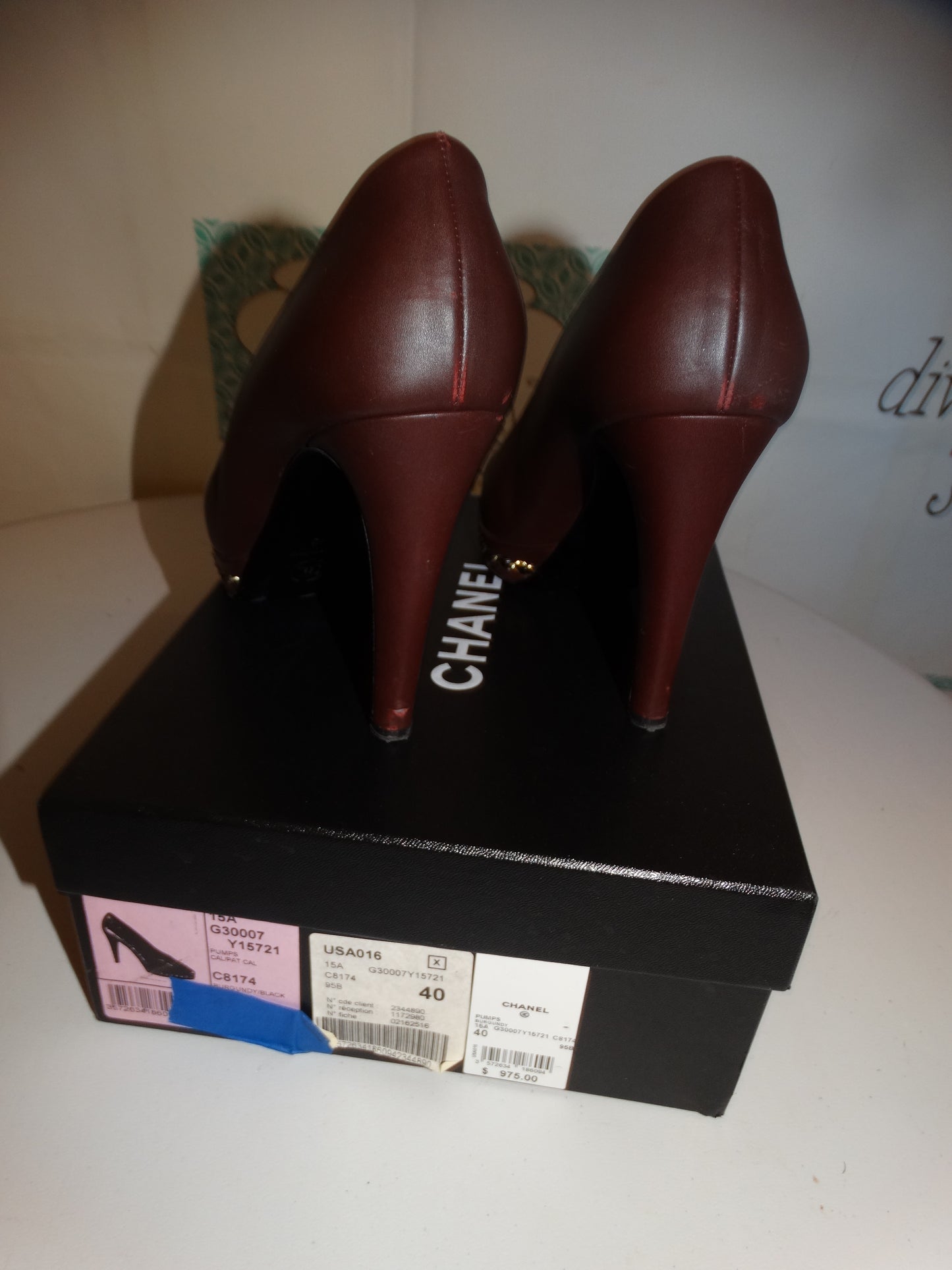 Authentic Chanel Burgundy Pumps Size 40  With Box