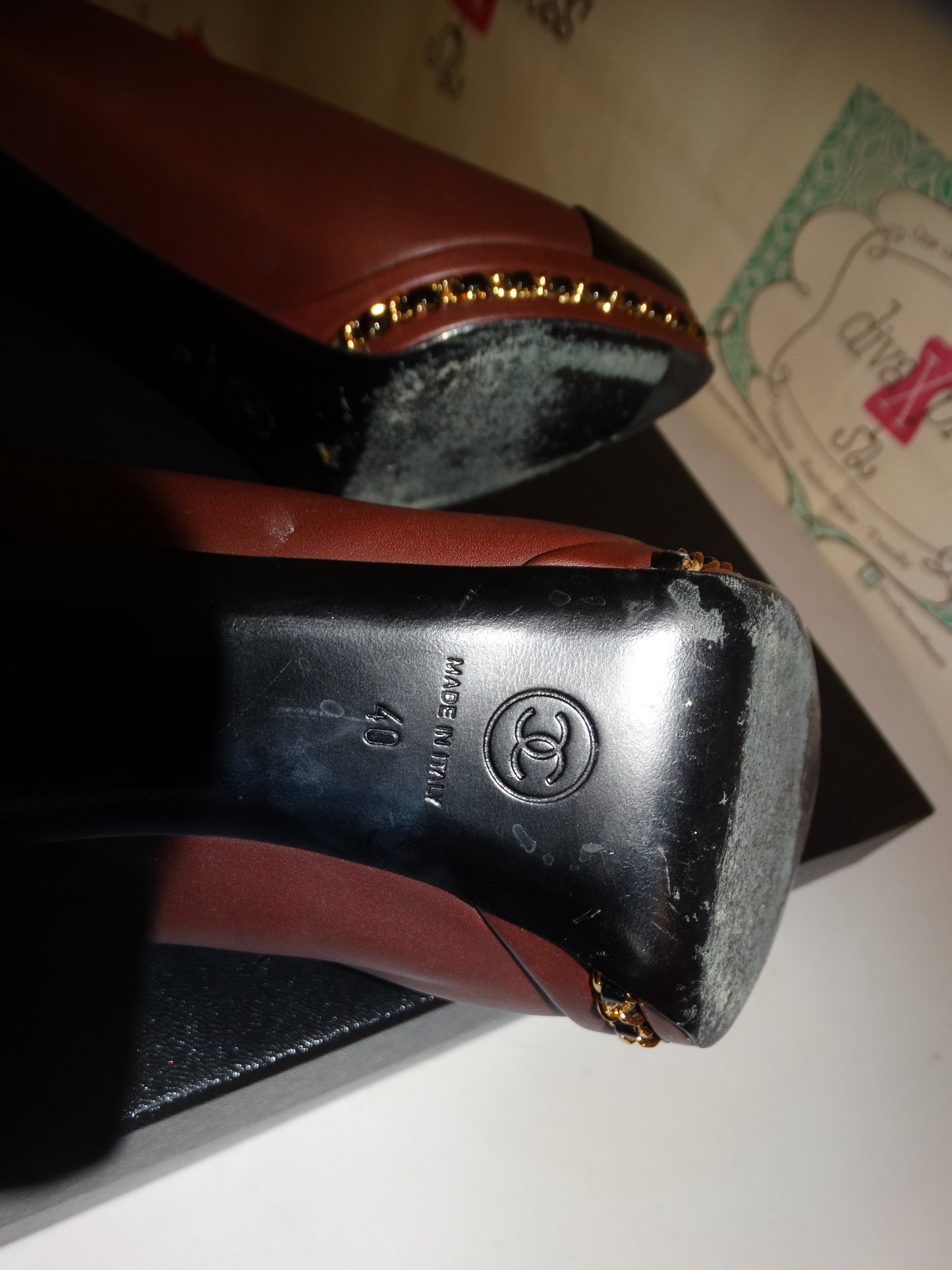 Authentic Chanel Burgundy Pumps Size 40  With Box