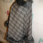 Gray Plaid poncho One Size Fits All