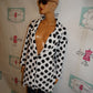 Black/White Polka Dot Blazer Size 1x