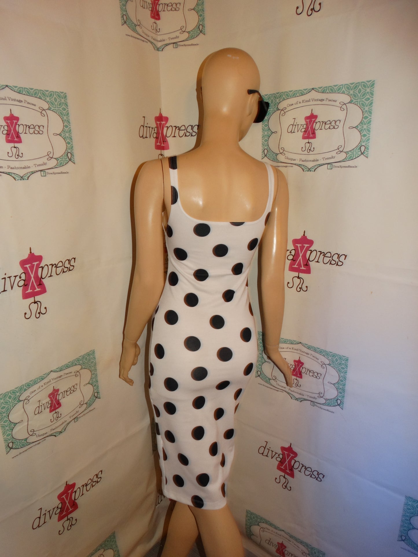 Zara White/Black Polka Dress Size S