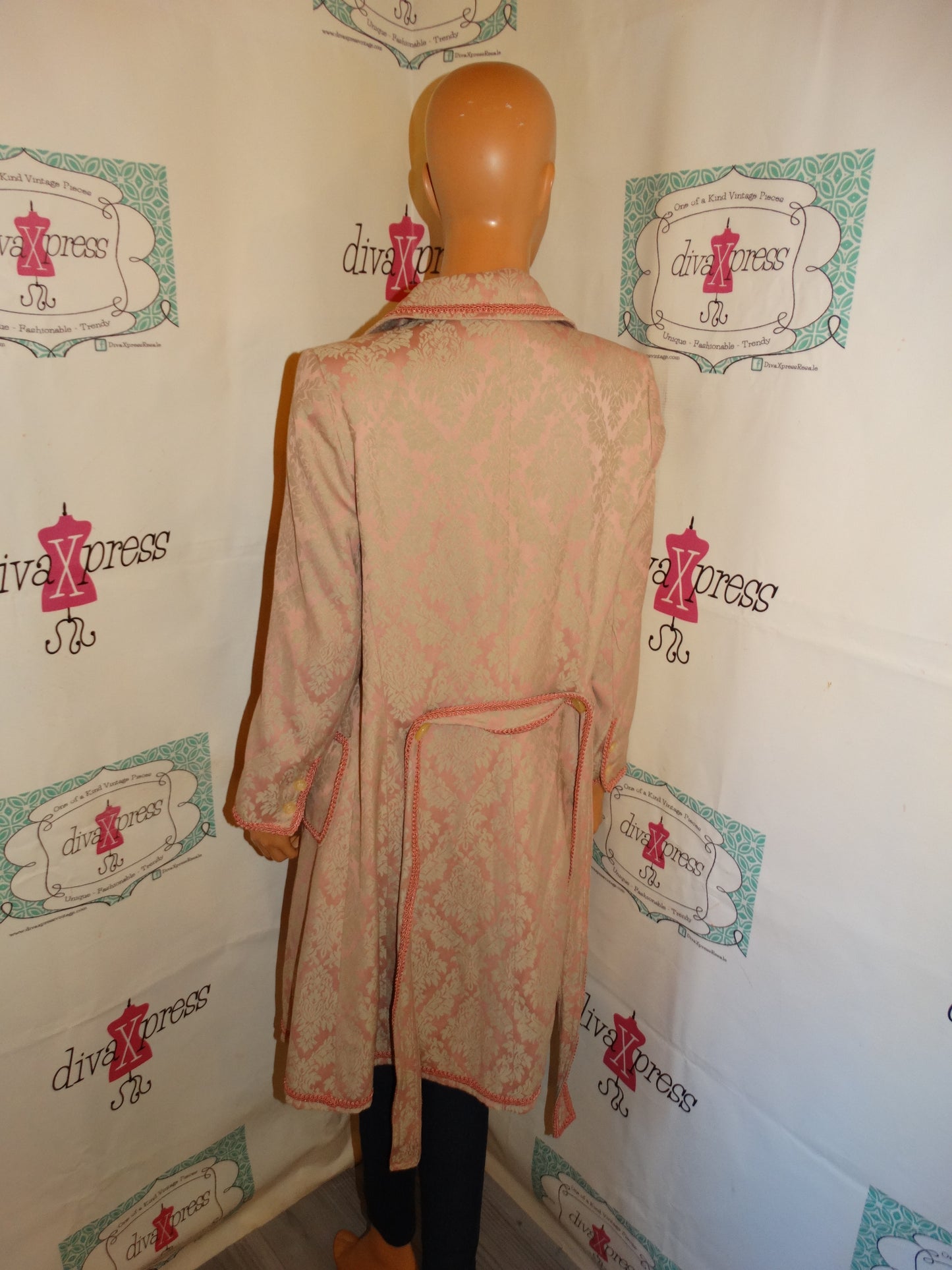 Vintage View Suits Pink Long Jacket Blazer Size S