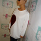 White Heart SweatShirt Size M