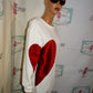 White Heart SweatShirt Size M