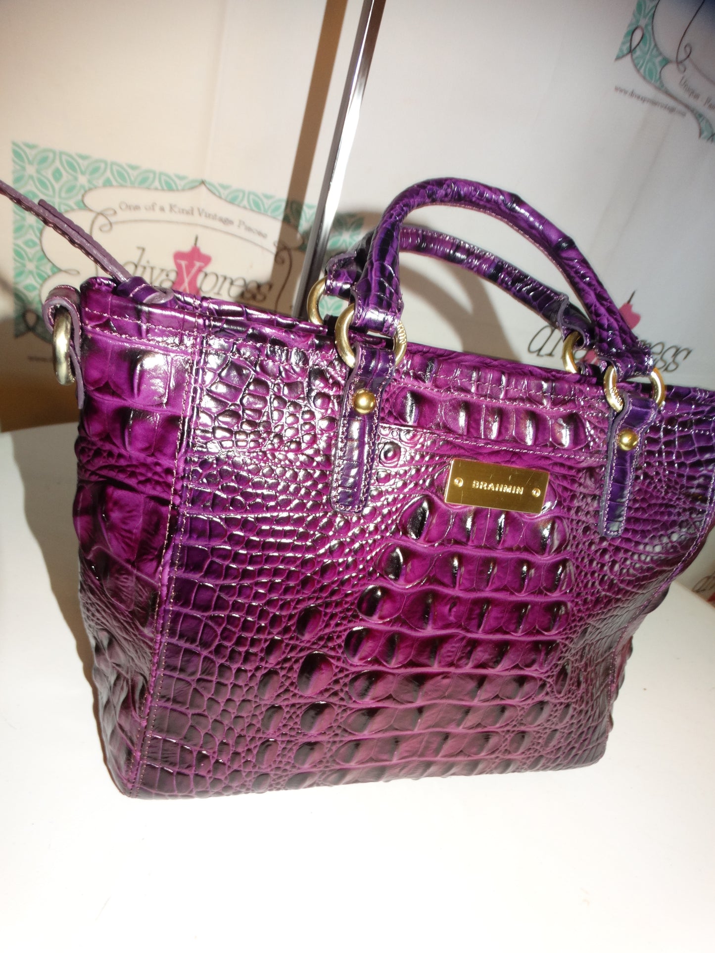 Authentic Brahmin Purple Purse Size  L