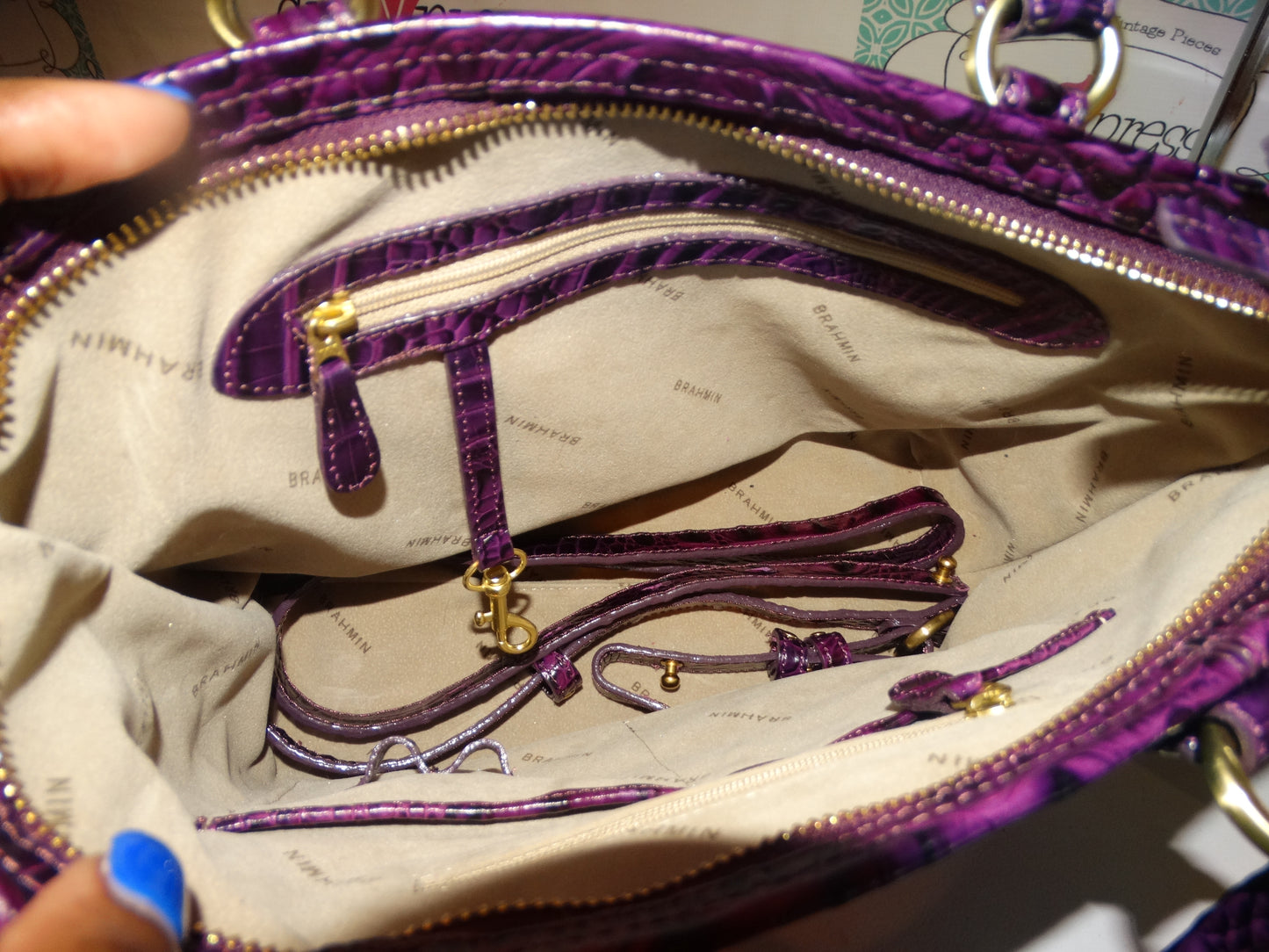 Authentic Brahmin Purple Purse Size  L