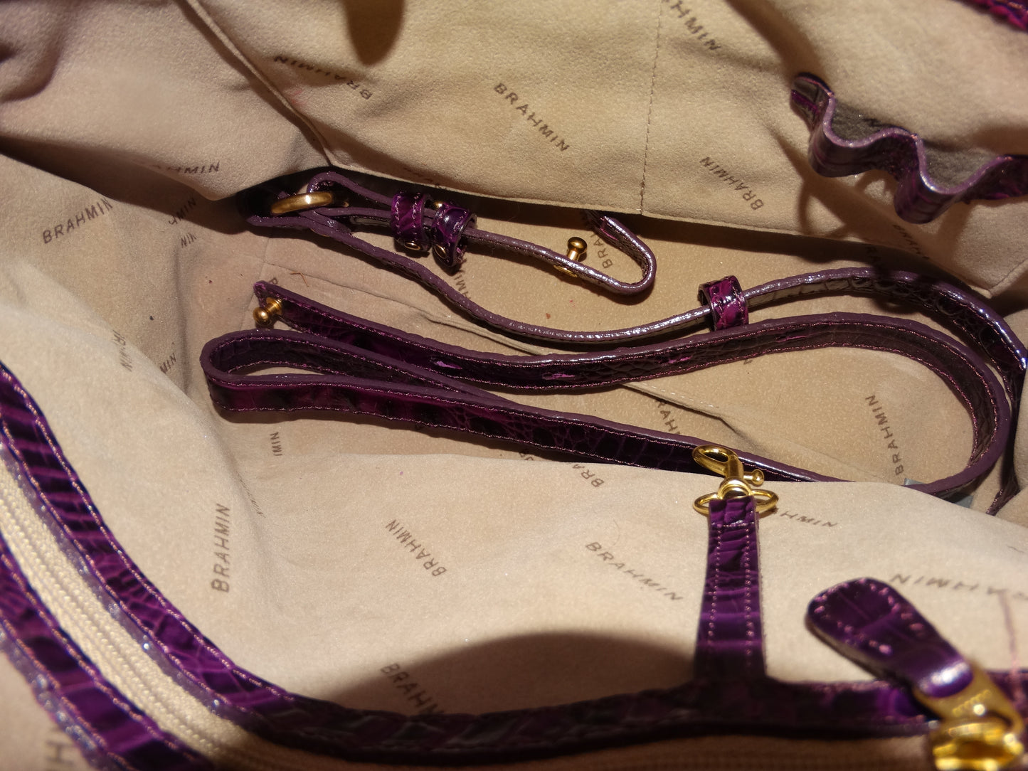 Authentic Brahmin Purple Purse Size  L