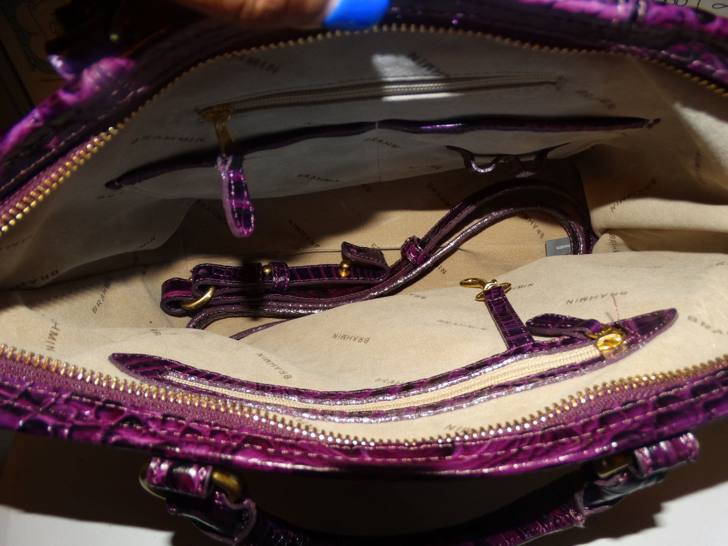 Authentic Brahmin Purple Purse Size  L