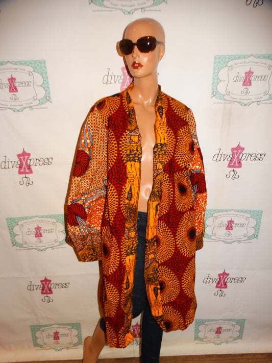 Grass-fields African Print Duster Size 2x