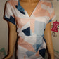 White/Pink Colorful Dress Size L