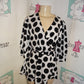White/Black White Polka Dot Blouse Size M