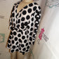 White/Black White Polka Dot Blouse Size M